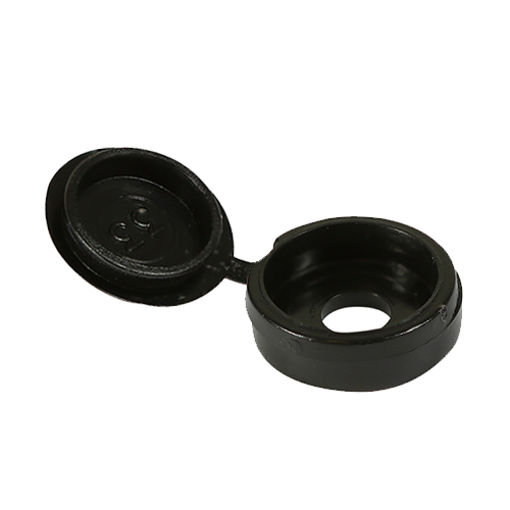 Picture of Large Black Hinged Screw Cover Caps
