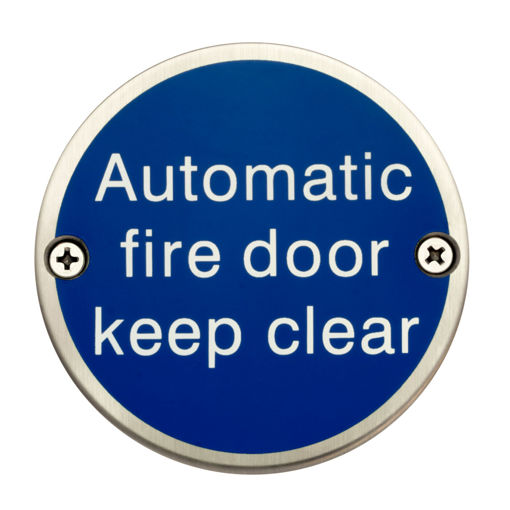 Picture of 75mm "Automatic Fire Door Keep Clear" Door Sign