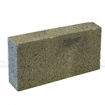 Single 100mm dense concrete block with a rough texture, photographed on a white background. Standard size 440mm x 215mm x 100mm, suitable for loadbearing and structural use