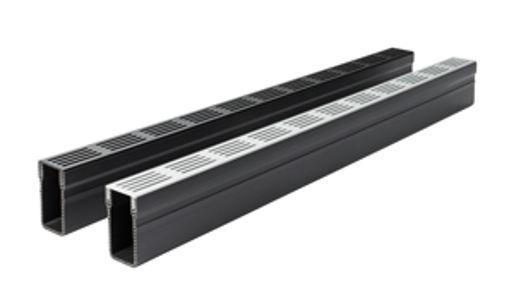 Picture of ACO Threshold Drain with Black/Silver Aluminium Grating