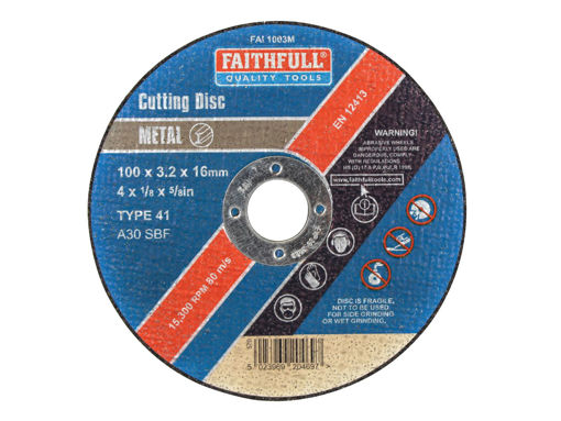 Picture of Faithfull 100mm Metal Cut Off Disc
