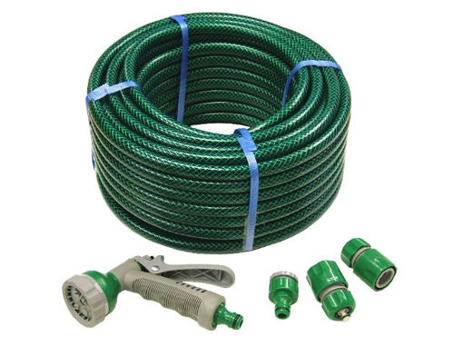 Picture of Faithfull 30m Reinforced PVC Hose with Fittings & Spray Gun