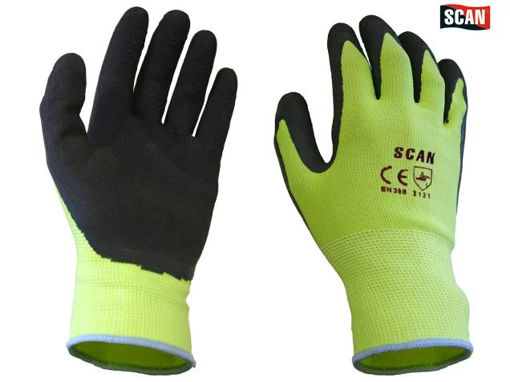 Picture of Scan Hi-Vis Yellow Foam Latex Coated Gloves