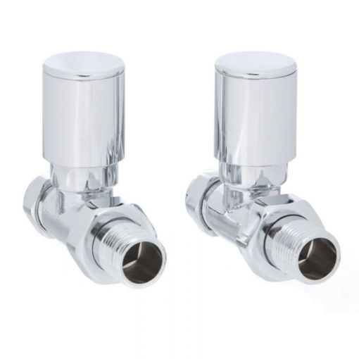 Picture of 15mm x 1/2" Straight Modern Polished Radiator Valves