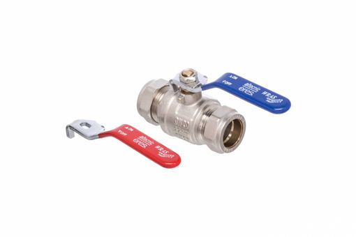 Picture of ERES 15mm Red/Blue Lever Ball Valve