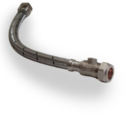 Picture of 15mm x 1/2" Flexi Tap Connector with Isolation Valve 300mm