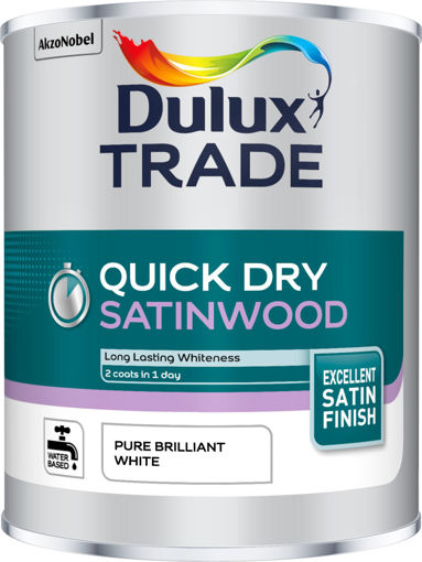 Picture of Dulux Trade Quick Dry Satinwood Pure Brilliant White