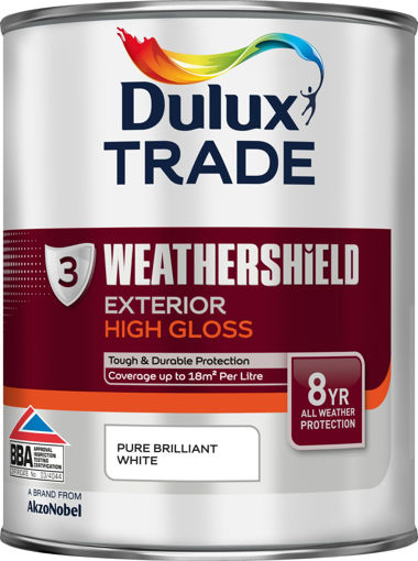 Picture of Dulux Trade Weathershield Exterior Gloss Pure Brilliant White