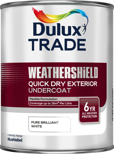 Picture of Dulux Trade Weathershield Quick Dry Exterior Undercoat Pure Brilliant White