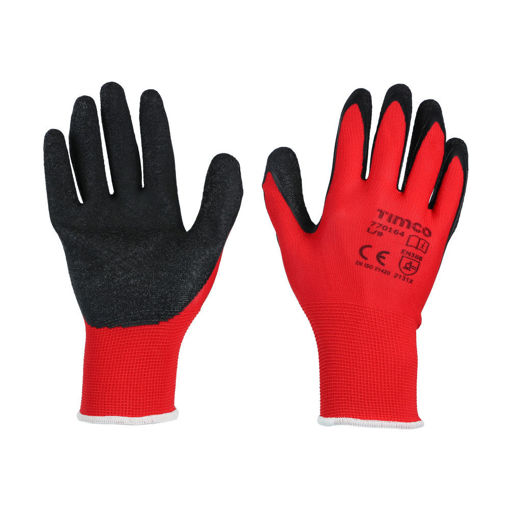 Picture of TIMCo Light Grip Latex Gloves (Red/Black)