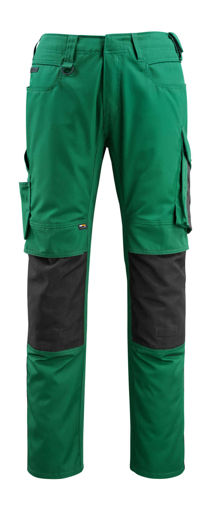 Picture of Mascot Unique Trousers With Kneepad Pockets Cordura Dark Green/Black