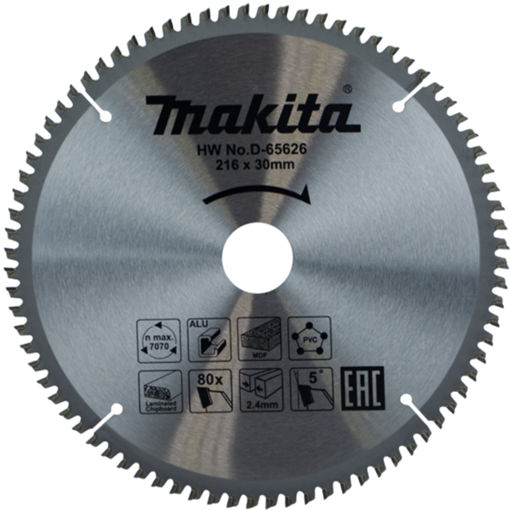 Picture of Makita T.C.T. Circular Saw Blade 216 x 30mm, 80 T