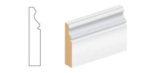 Picture of 18mm x 57mm White Primed MDF Ogee Architrave - 4.2m length