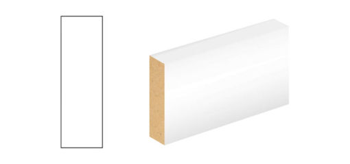Picture of 18mm x 68mm White Primed MDF Square Section Architrave - 4.2m length