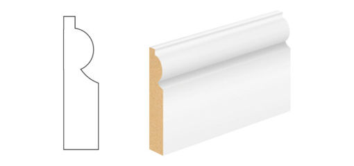 Picture of 18mm x 57mm White Primed MDF Torus Architrave - 4.2m length