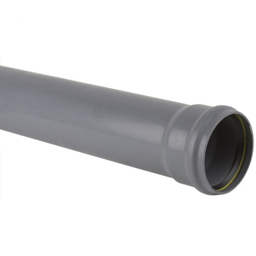 Picture of Brett Martin 110mm Grey EN1329 Single Socket Pipe 3m