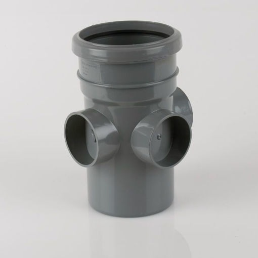 Picture of Brett Martin 110mm Grey Single Socket Triple Boss Pipe