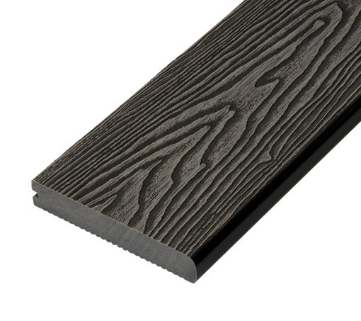 Picture of Cladco Woodgrain Dual Sided Bullnose Decking Board Charcoal