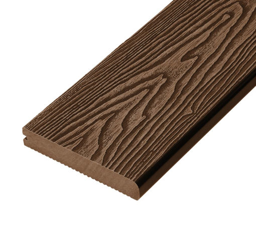 Picture of Cladco Woodgrain Dual Sided Bullnose Decking Board Coffee